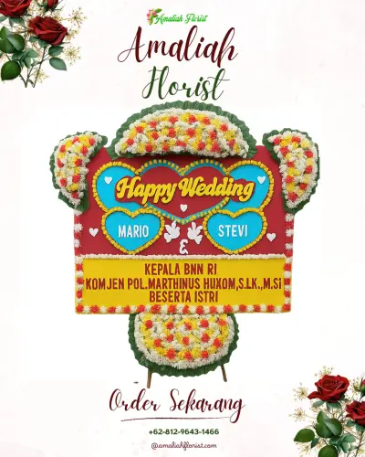 Karangan Papan Bunga Pernikahan di Ciminyak